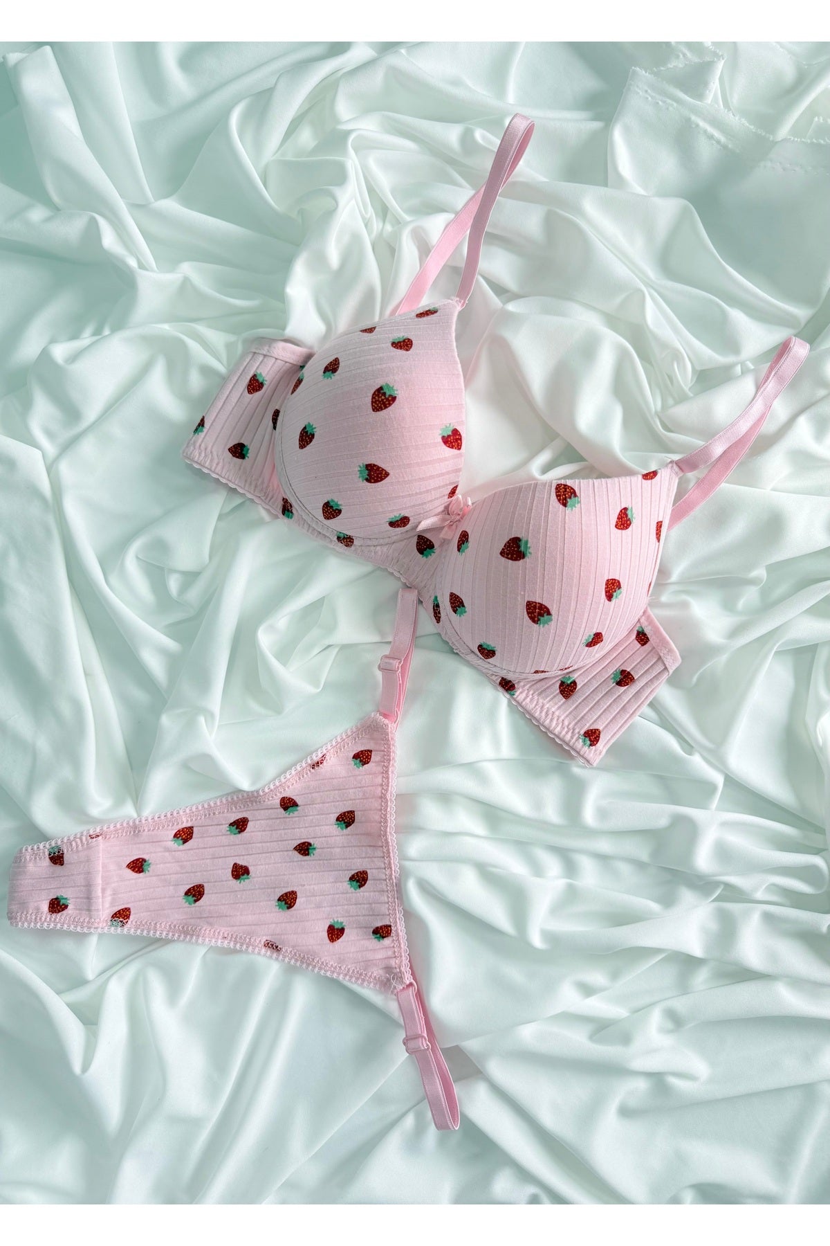 İNKO padded strawberry bra pink