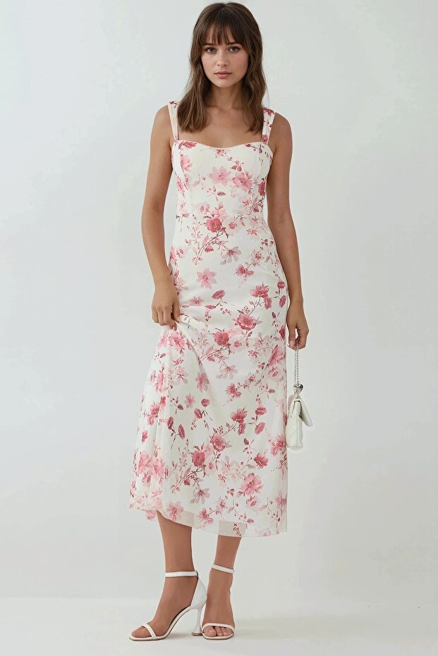 Hiccup Heart Pattern Maxi Dress - Front View