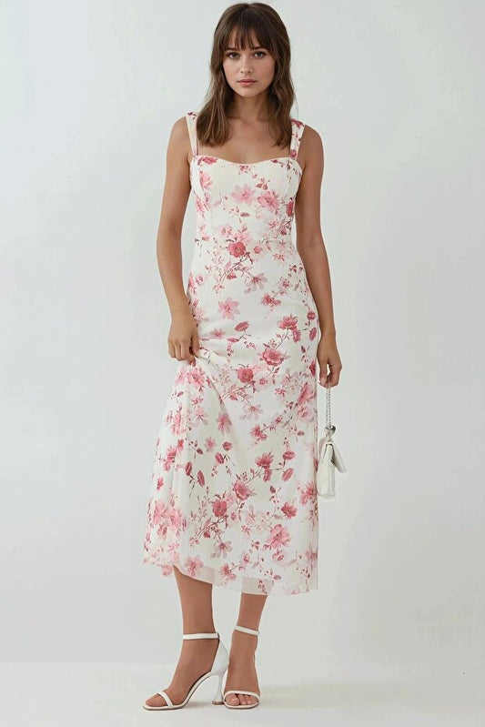 Hiccup Heart Pattern Maxi Dress - Front View