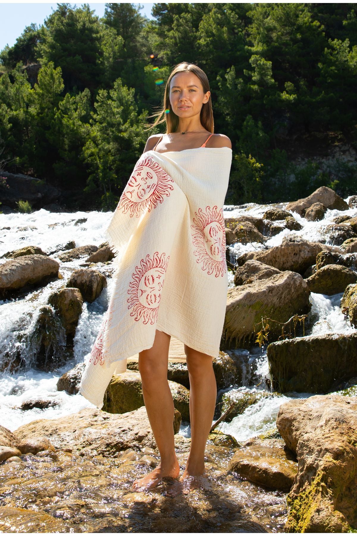 Organic Cotton Muslin Peshtemal Turkish Beach Towel – Cream