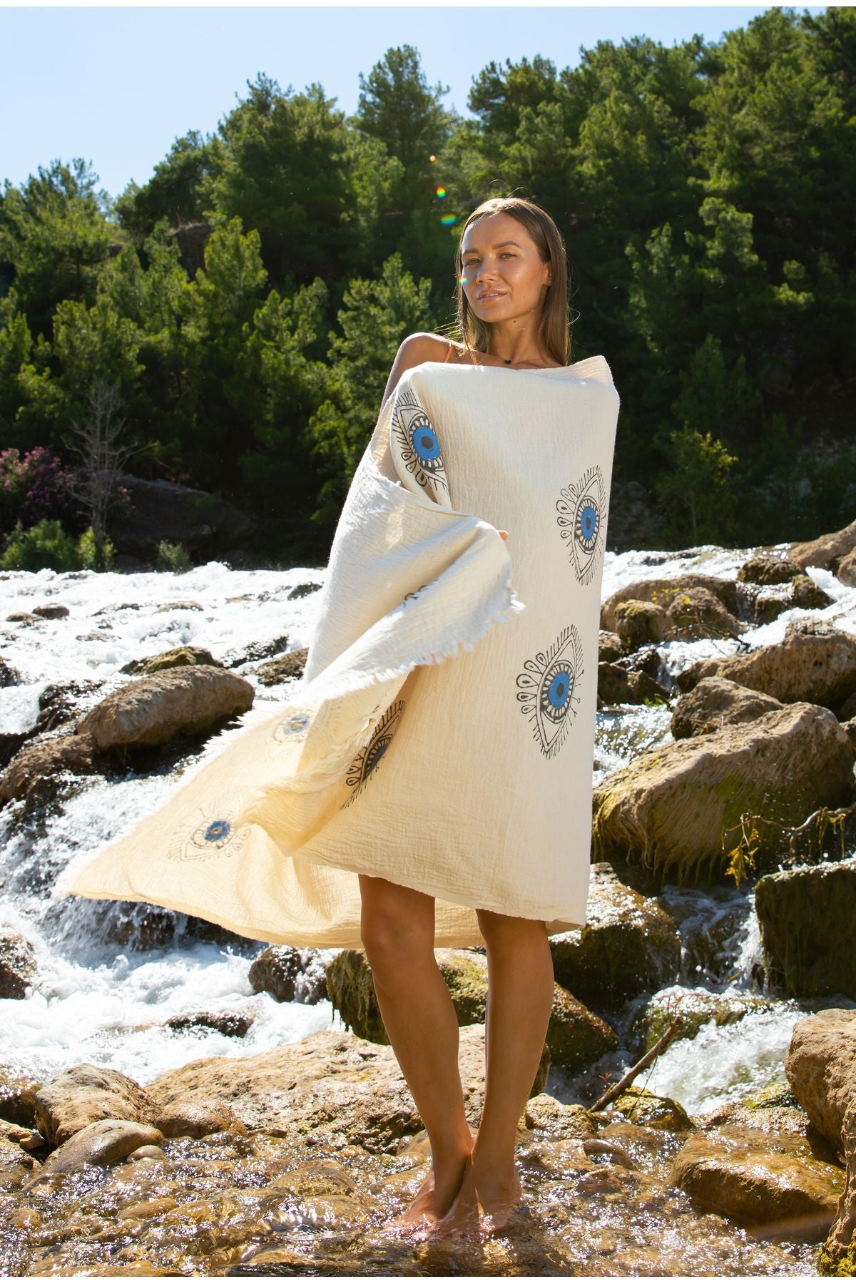 Organic Cotton Muslin Peshtemal Turkish Beach Towel – White