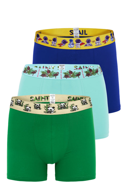 Saint Sail men's novelty print cotton boxer briefs 3-pack multicolor