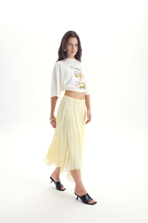 BOHEMAI Assa Pleated Yellow Skirt - 3