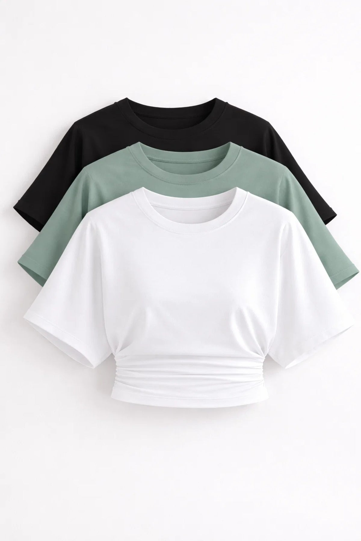Combine Michail Women's Bat-Sleeve Basic 3-Pack Crop Top