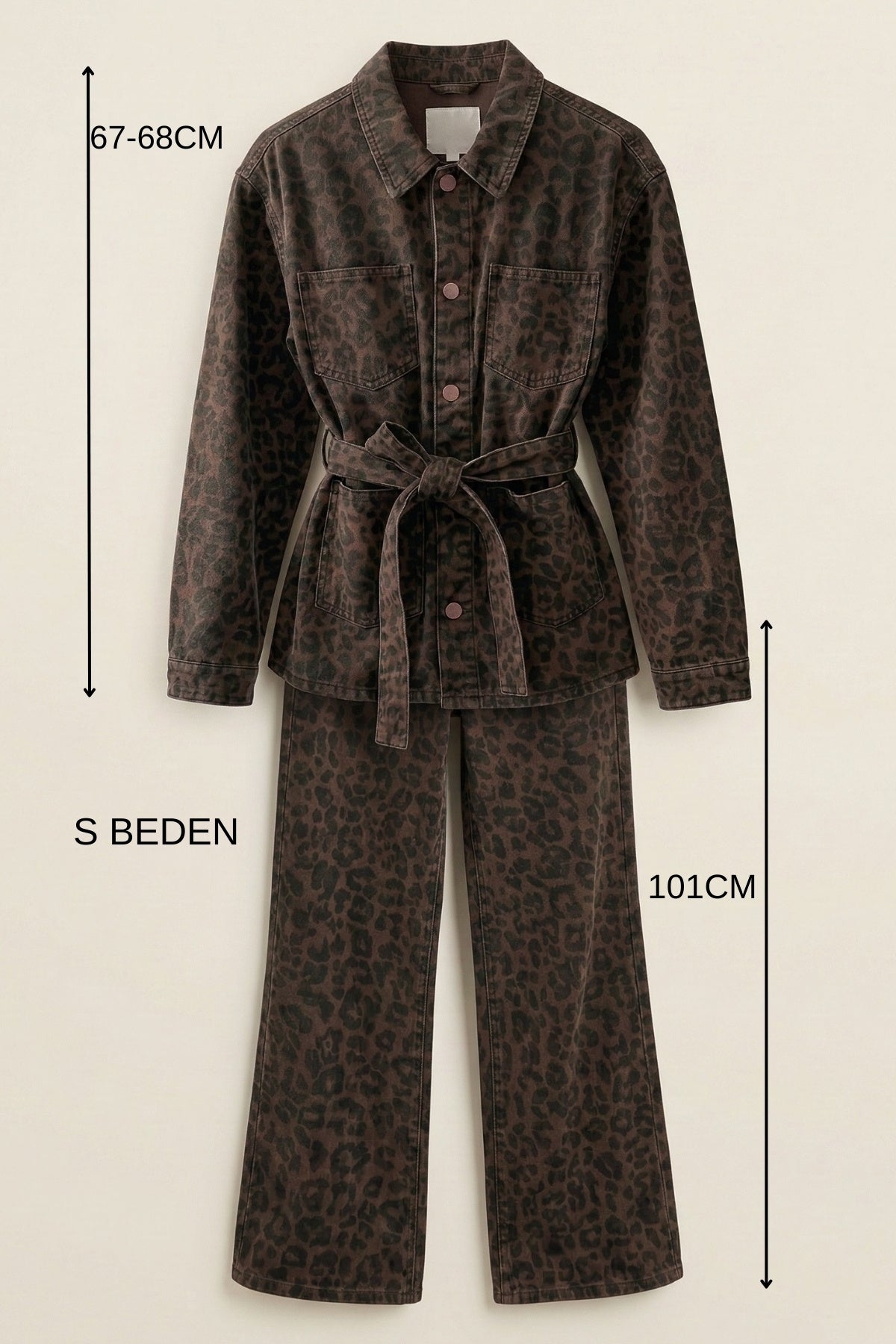 SHILSEE BEUTIQUE Women's Leopard Print Tie-Detail Shirt & Pants Set