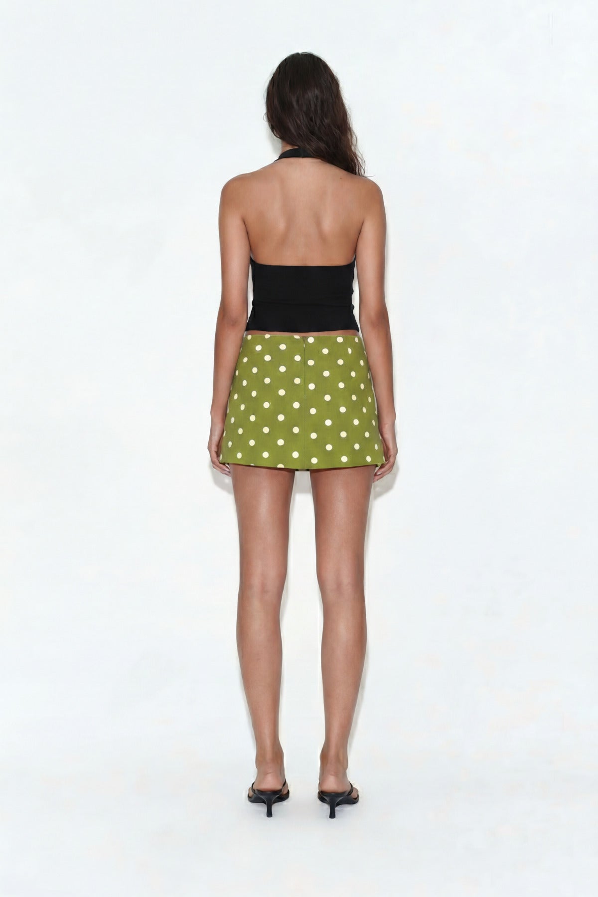 Polka Dot Mini Skort - Green