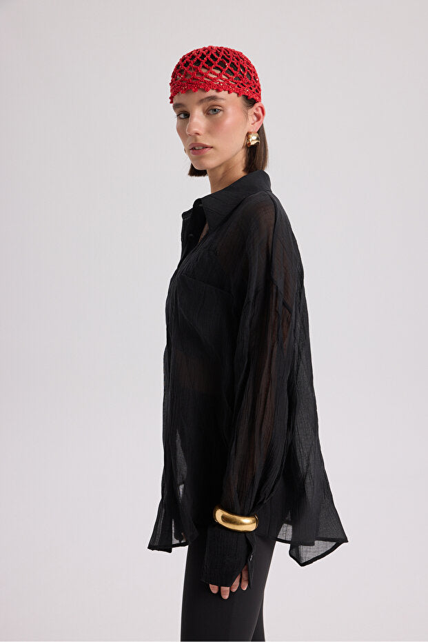 MAI STUDIOS CO. Darya Black Shirt - View 3