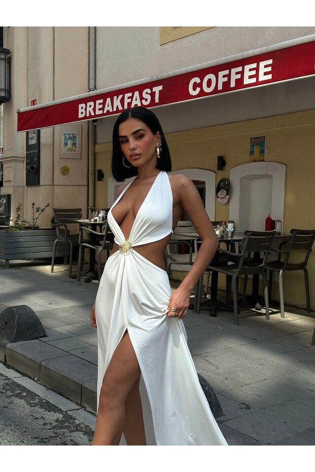 Metal Maxi Dress White - Image 2