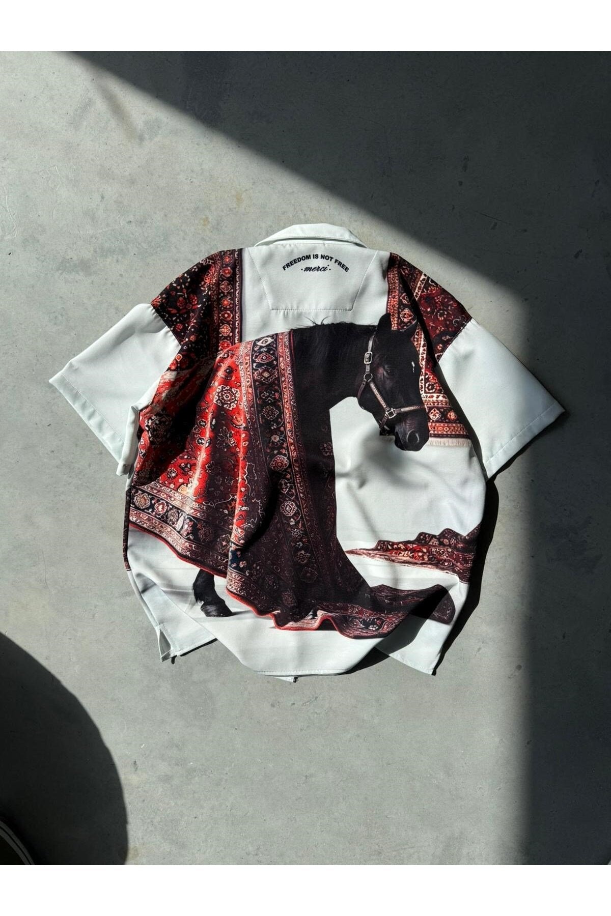 Fo4rbs Horse Print Double-Gauze Oversize Shirt – Multicolor