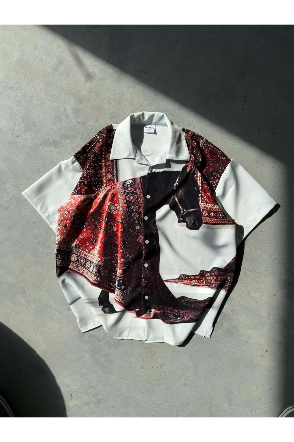 Fo4rbs Horse Print Double-Gauze Oversize Shirt – Multicolor