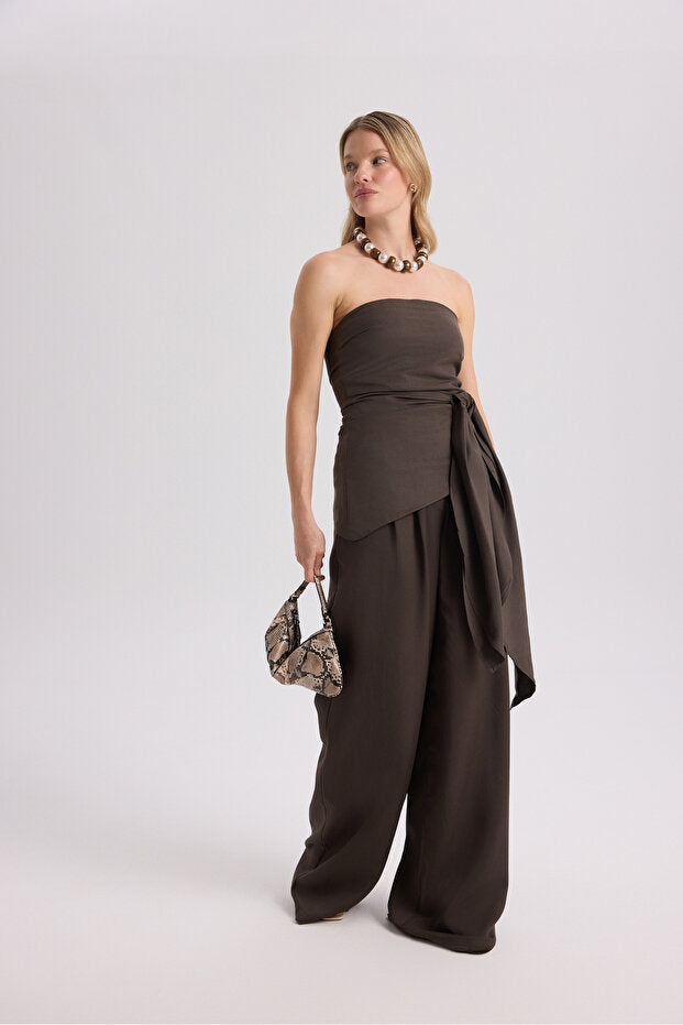 BOHEMAI Mila Brown Blouse Pants Set - 3