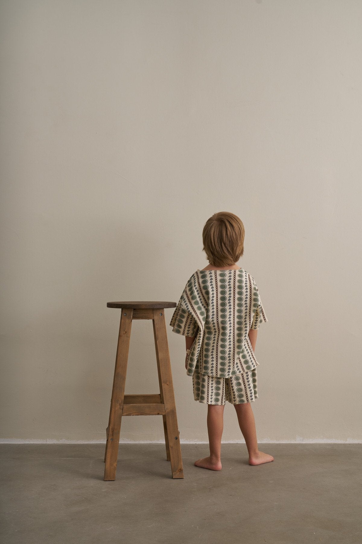 Kids boho floral waffle set back view