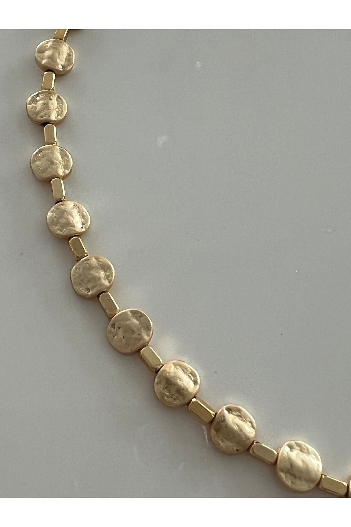 handmade gold disc necklace