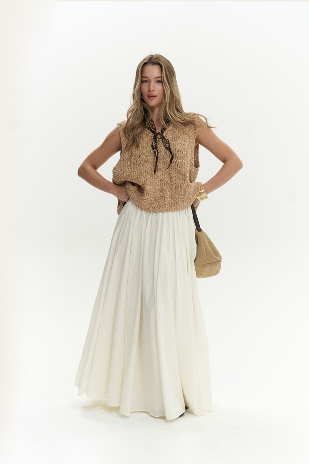 BOHEMAI Knitle Comfortable Fit Knitwear Cinnamon Crop Top - 3