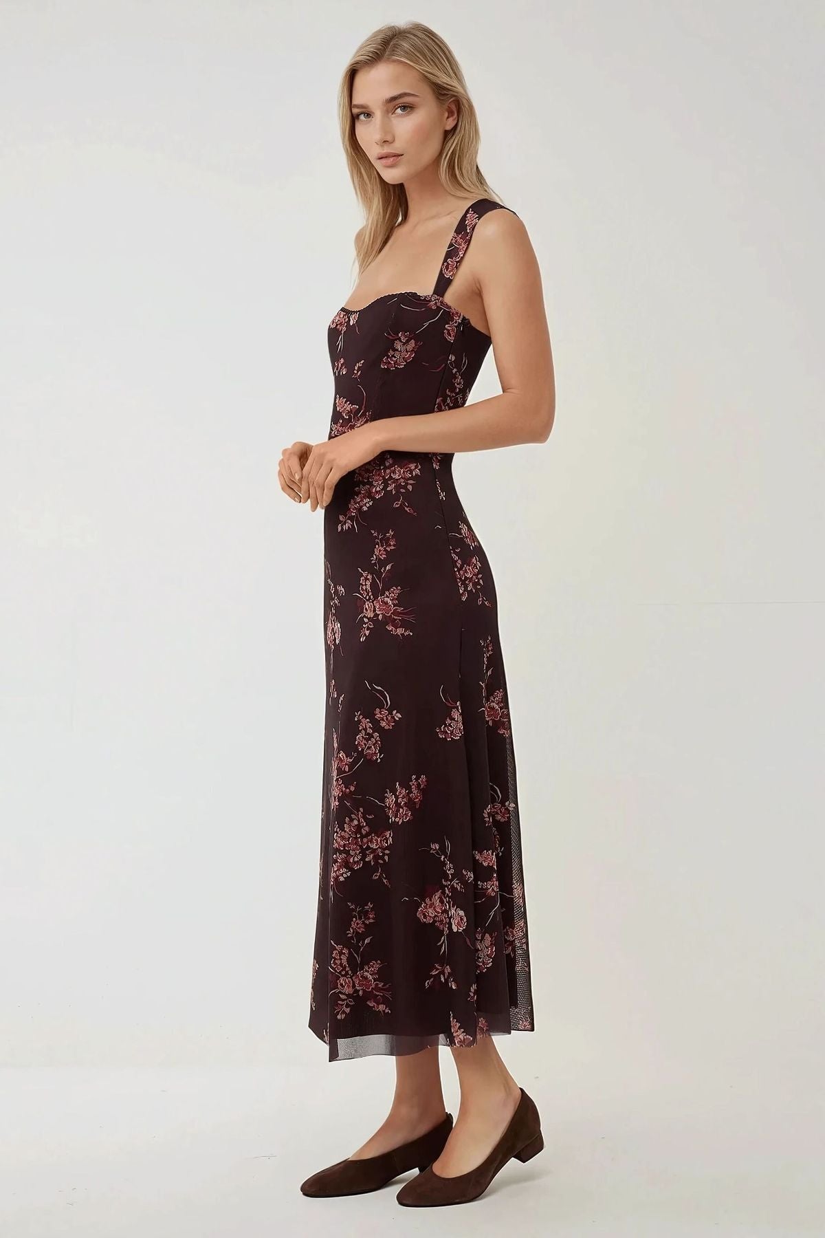 Hiccup Heart Pattern Maxi Dress - Detail View