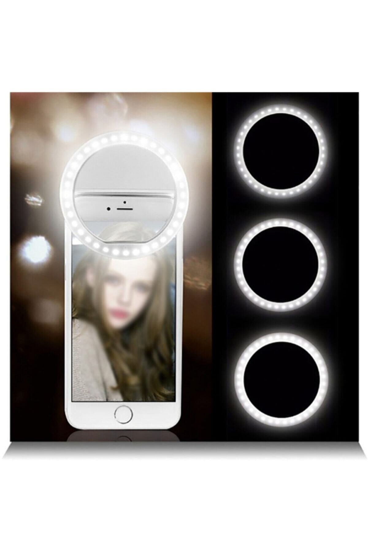 Clip-on LED ring light for phone video and makeup